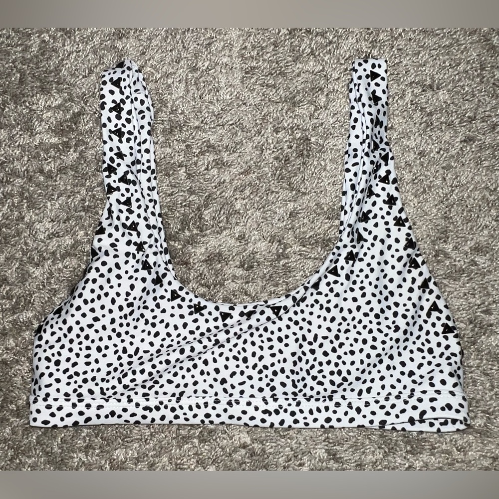 Beach Riot Peyton Bikini Top Dalmatian Print With Black Studs Size Small